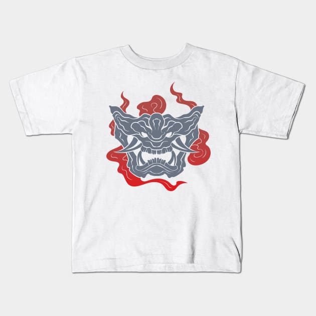 The great Oni Mask 3 - Yabisan - Vector Style Kids T-Shirt by Yabisan_art